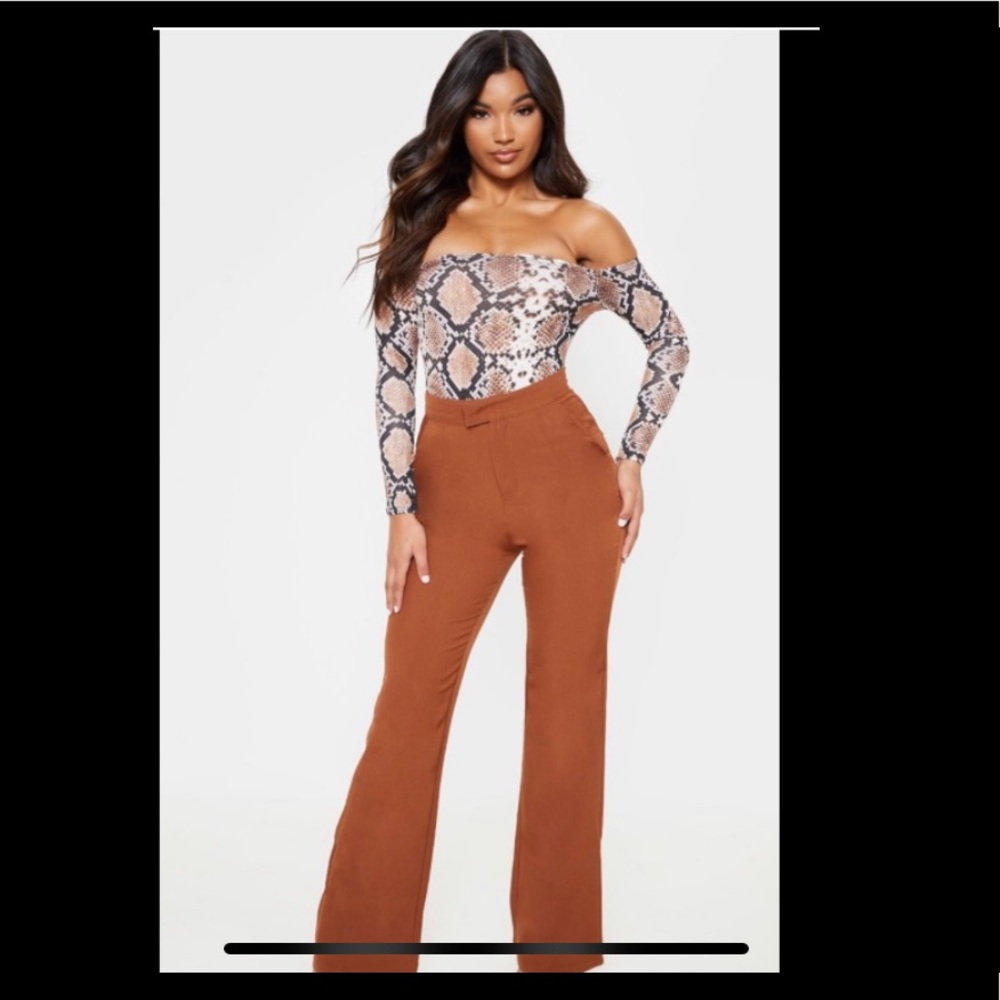 Off the Shoulder Snake Skin Body Suit